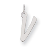 Sterling Silver Medium Initial V Charm