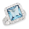 Sterling Silver Blue CZ Ring