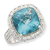 Sterling Silver Blue CZ Ring
