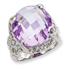 Sterling Silver Purple & Clear CZ Ring