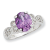 Sterling Silver Purple and Clear CZ Ring
