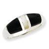 Sterling Silver Onyx & Mother of Pearl Ring