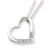 Sterling Silver Heart with Diamond Necklace chain