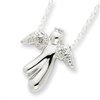 Sterling Silver Diamond Angel Necklace chain