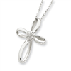 Sterling Silver Cross Diamond Necklace chain