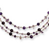 Sterling Silver 3 Strand Amethyst/Lilac Crystal Necklace chain