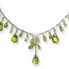Sterling Silver Green Crystal/Peridot Necklace chain
