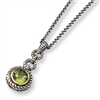 Sterling Silver/Gold-plated Peridot 18in Necklace