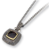 Sterling Silver/Gold-plated Antiqued Garnet 18in Necklace