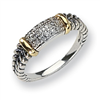 Sterling Silver w/14k Diamond Ring