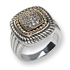 Sterling Silver w/14k Diamond Ring