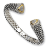 Sterling Silver/14ky Diamond Cuff Bracelet