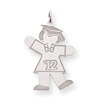 Sterling Silver Grad 2012 Girl Kid Charm