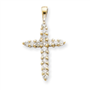 14k White Gold AA Diamond Cross Pendant