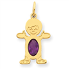 14K Boy 6x4 Oval  Genuine Amethyst-Feb