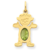 14K Girl 6x4 Oval  Genuine Peridot-Aug
