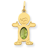 14K Boy 6x4 Oval  Genuine Peridot-Aug