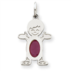 14K White Gold Boy 6x4 Oval  Genuine Ruby-Jul