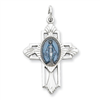 Sterling Silver Miraculous Medal Cross Pendant