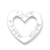 Sterling Silver Faith, Hope, and Love Heart Pendant