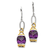 Sterling Silver Vermeil Purple CZ Earrings