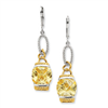 Sterling Silver Vermeil Light Yellow CZ Earrings