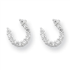 Sterling Silver CZ Horseshoe Post Earrings