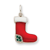 Sterling Silver Enameled Stocking Charm