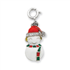Sterling Silver CZ & Enameled Snowman Charm