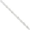 Sterling Silver Singapore w/ext Anklet