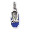 Sterling Silver Blue Enamel Shoe Charm