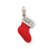 Sterling Silver CZ Enamel Stocking Charm