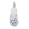 Sterling Silver CZ Butterfly Enamel Sandal Charm