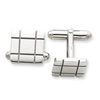 Sterling Silver Grooved Design Cuff Links