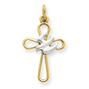 18k Gold -plated & Sterling Silver Holy Spirit Cross Charm