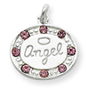Sterling Silver w/ Swarovski Crystal Angel Pendant