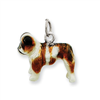 Sterling Silver Enameled Bulldog Charm