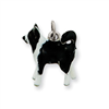Sterling Silver Enameled Border Collie Dog Charm