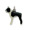 Sterling Silver Enameled Boston Terrier Charm