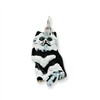 Sterling Silver Enameled Black & White Cat Charm