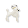 Sterling Silver Enameled White Poodle Charm