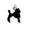 Sterling Silver Enameled Black Poodle Charm