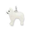 Sterling Silver Enameled Samoyed Charm