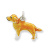 Sterling Silver Enameled Golden Retriever Charm