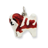 Sterling Silver Enameled Coton De Tulear Charm