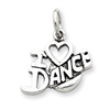 Sterling Silver Antiqued I Love Dance Charm