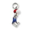 Sterling Silver Enamel Cheerleader Charm