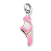 Sterling Silver Pink Enamel Ballet Slipper Charm