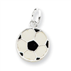 Sterling Silver Enameled Soccer Ball Charm