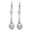 Sterling Silver Grey Cultured Pearl Earrings